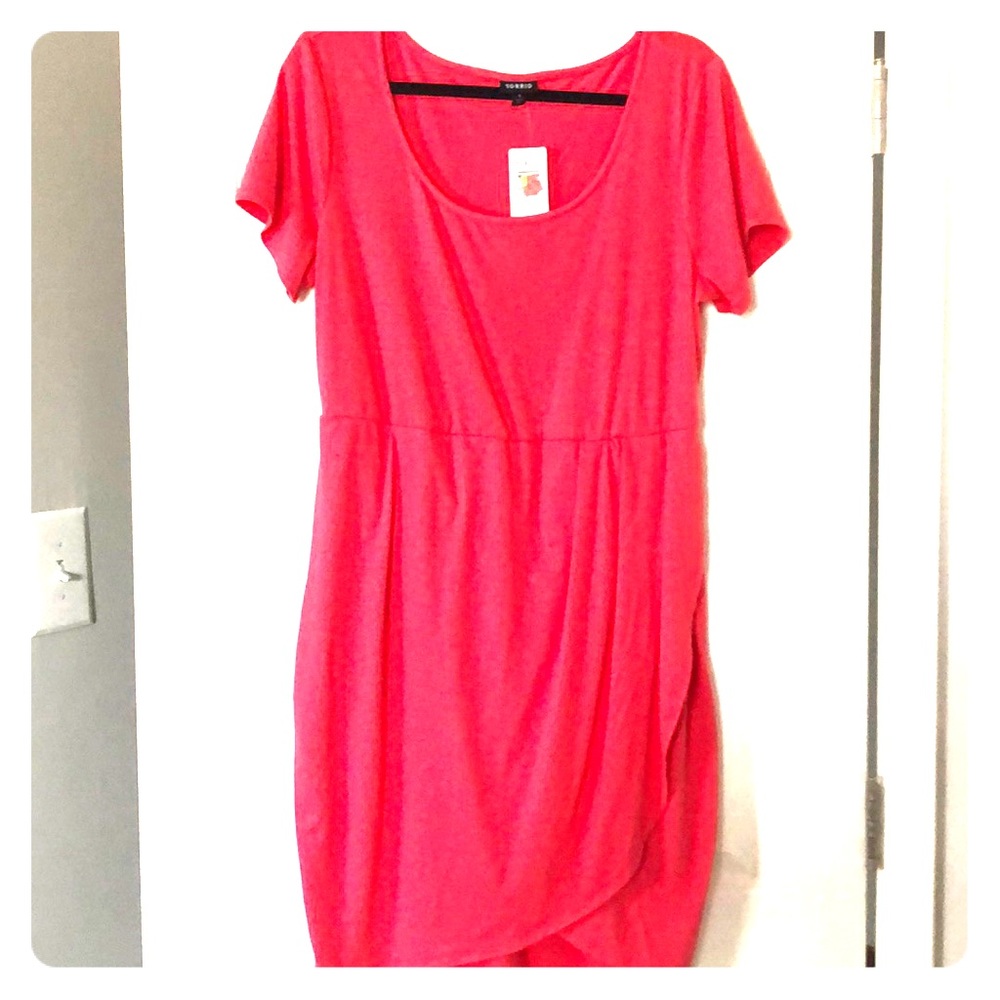 Tulip (coral) colored jersey dress — Size 1 Torrid